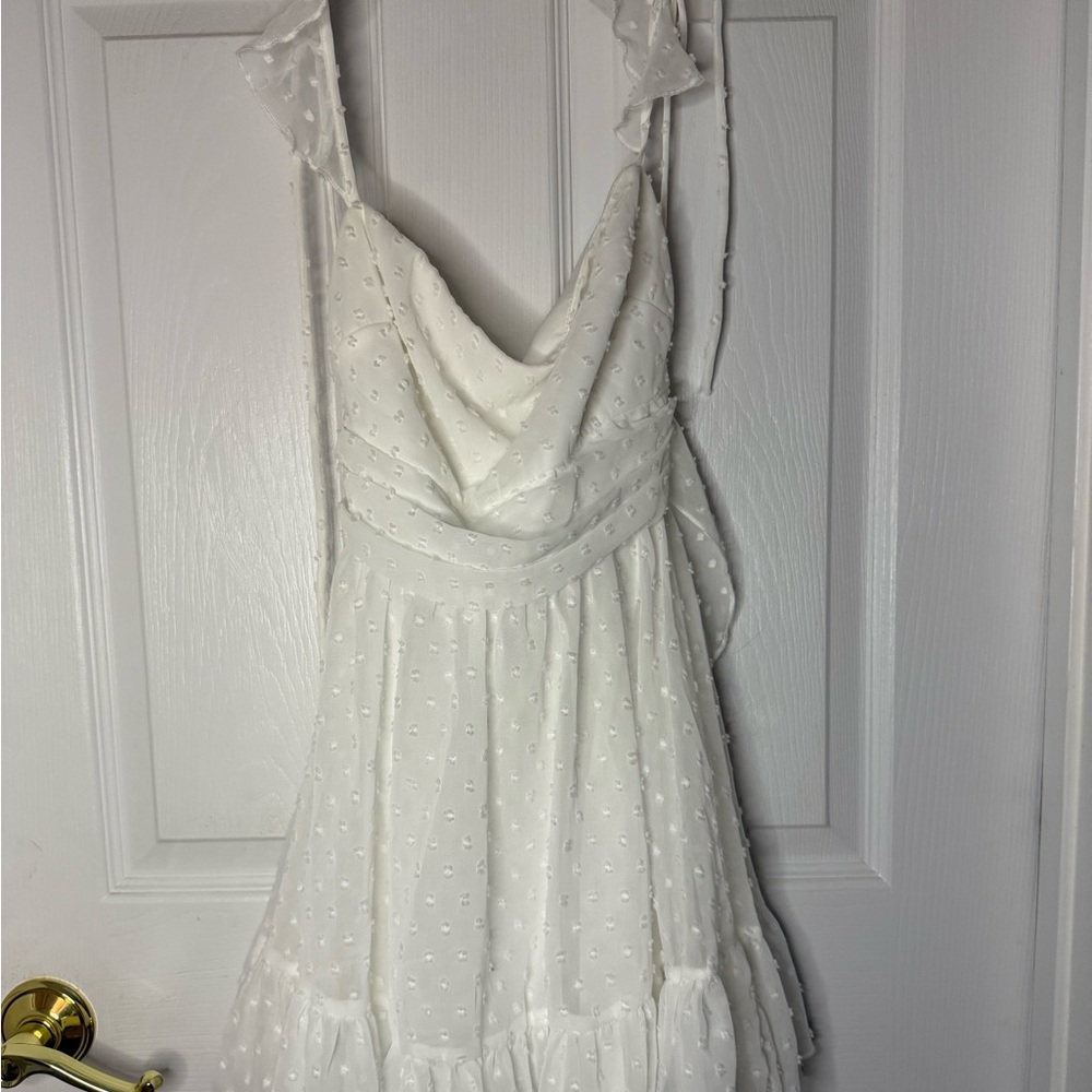 Lucy in the Sky White Ruffle Dress